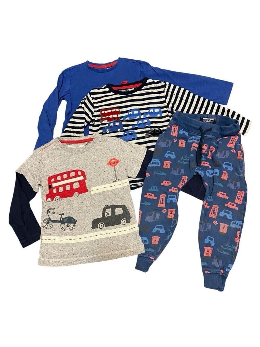 Next Direct Boys 3-4yr Outfit Joggers Top Shirt Lot Bus Truck Print Fall Tee UK